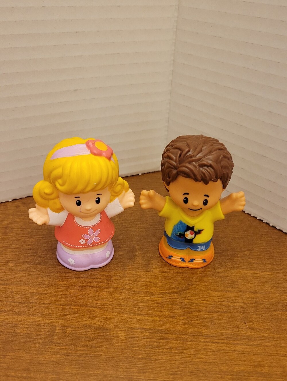 Little People Soccer Player Boy & Blonde Girl Figures.
